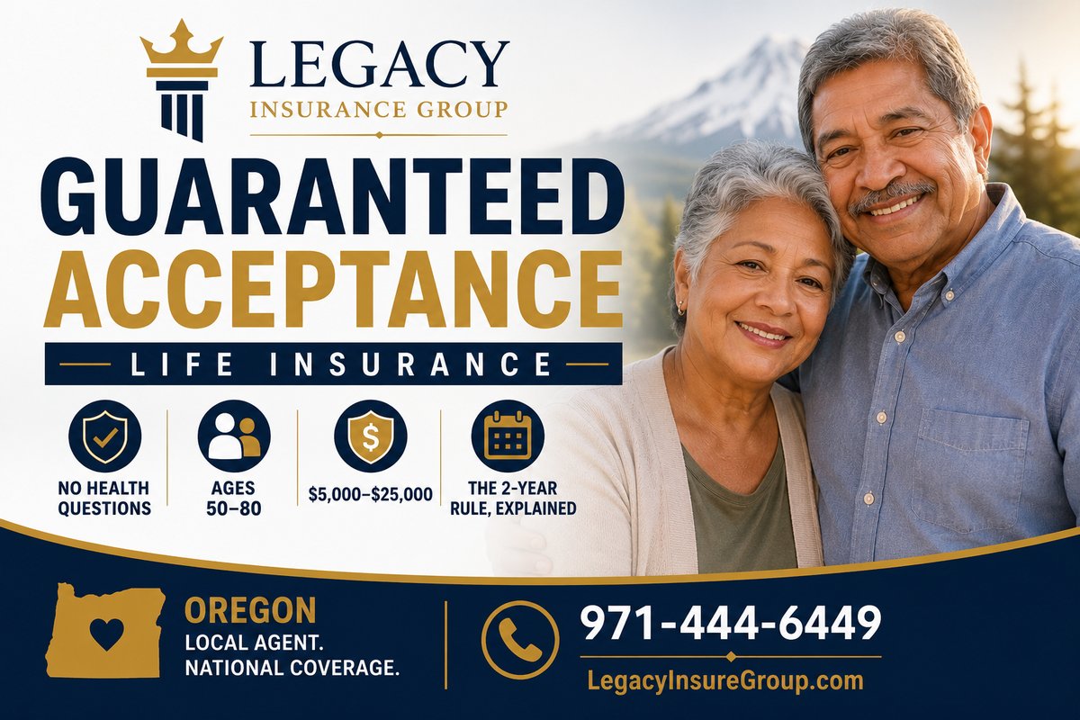 Guaranteed Acceptance Life Insurance Oregon: Rates by Age